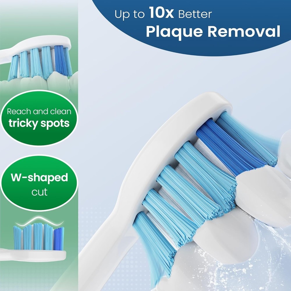 Replacement Toothbrush Heads Compatible with Phillips Sonicare Snap-on 8 Pack