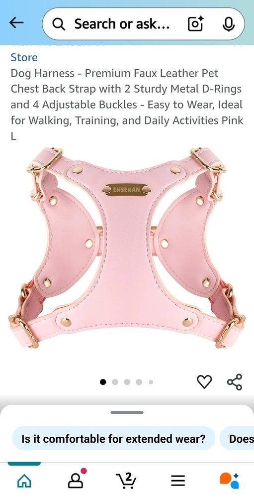 Medium Pink Dog Harness