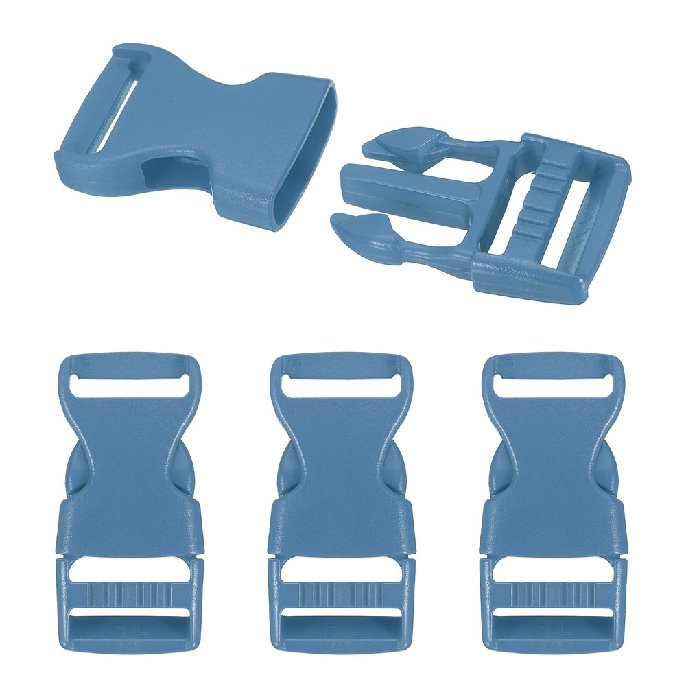 4 Pack Quick Side Release Buckle, 1" Plastic Buckle Clip, Gray Blue
