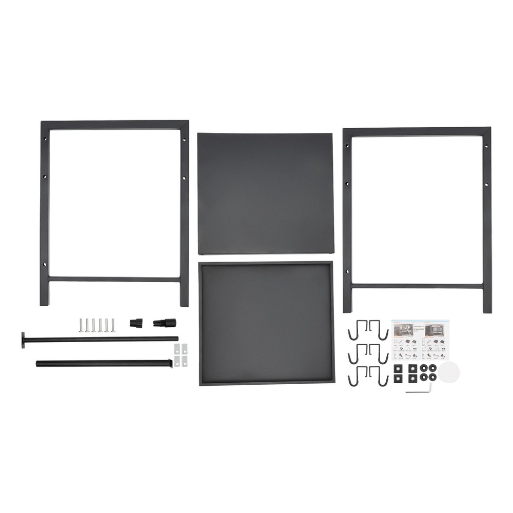 Adjustable Microwave Stand Black Oven Shelf Kitchen Countertop Organizer W/Hooks