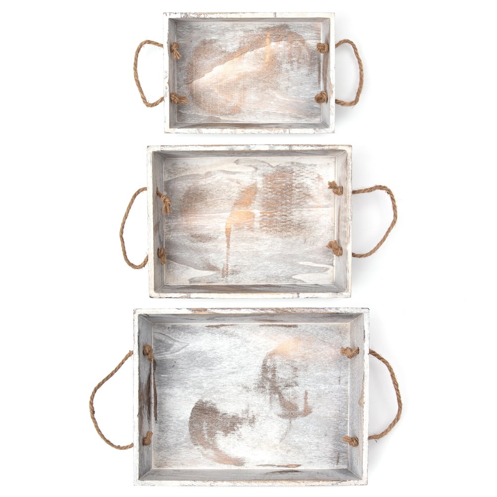 Rectangular Nested Tray Set, 3 Pieces in Multiple Sizes