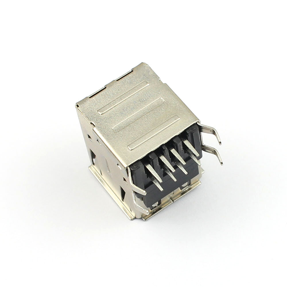 5Pcs Dual USB 2.0 Type A Female 8 Pin 8P Right Angle Socket Jack PCB Connector
