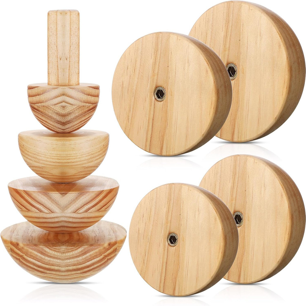 4 Pack Pottery Molds Plaster Molds Wood Pottery Tools with Handle for Ceramic To