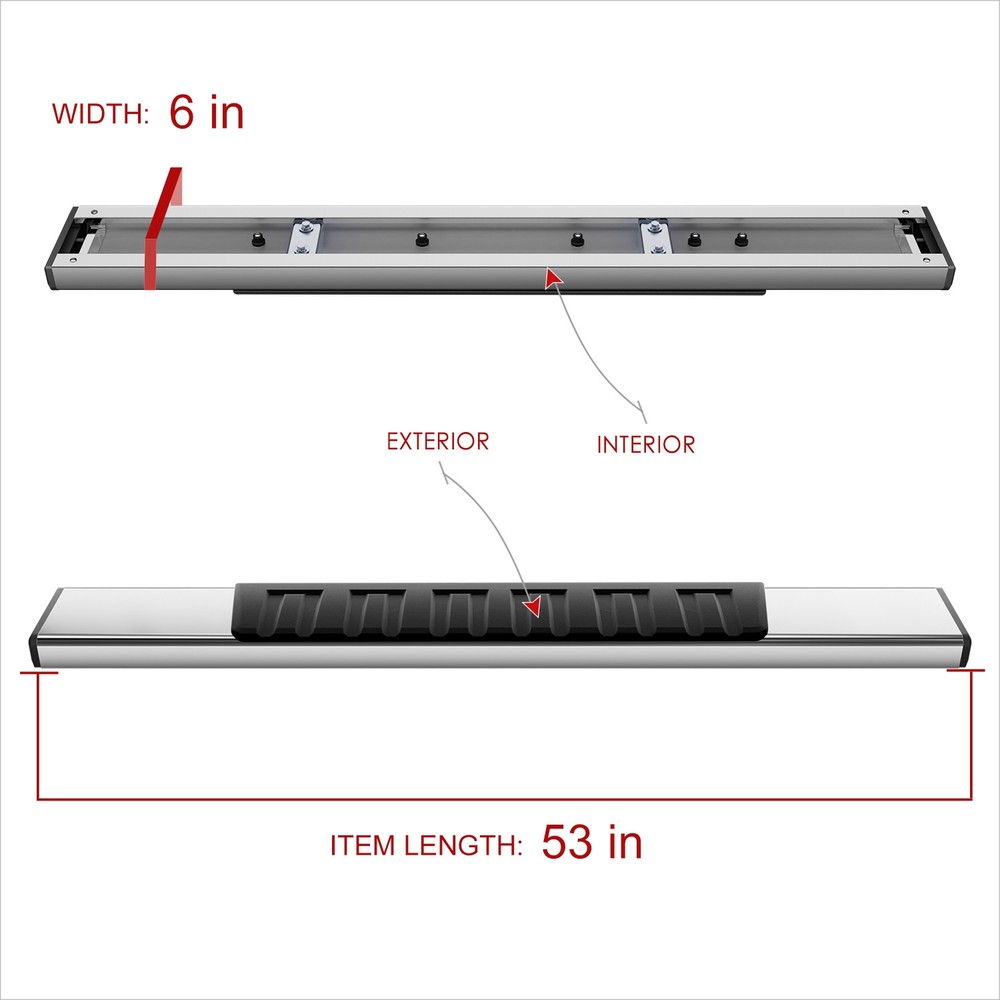 6" Side Step Bar Running Boards for Silverado Sierra LT WT Regular Cab 2019-2025
