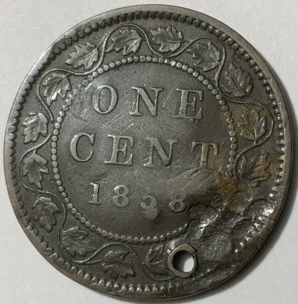 1858 Canada Large Cent Damaged