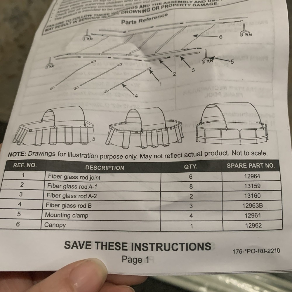 Intex Canopy for 9FT and Smaller Rectangular Above Ground Swimming Pool, Open