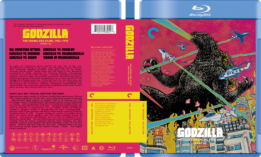 Godzilla Collection / Gamera Custom blu-ray covers / W cases (no discs)
