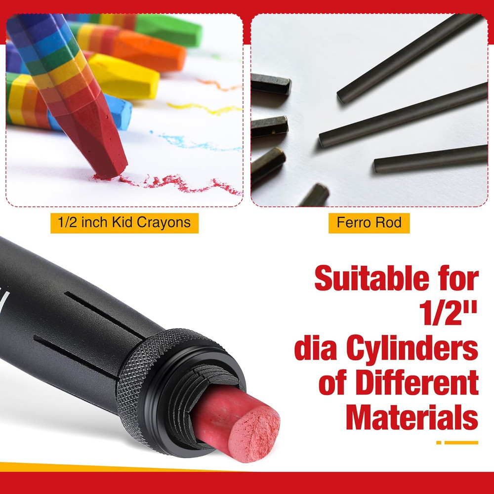 Adjustable Lumber Crayon Holder for 1/2" round or Hexagonal Crayons, Heavy Duty