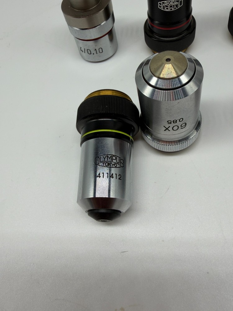 Olympus Tokyo MPlan Microscope Objective Lens 5, 20, 40, 100 + Extras