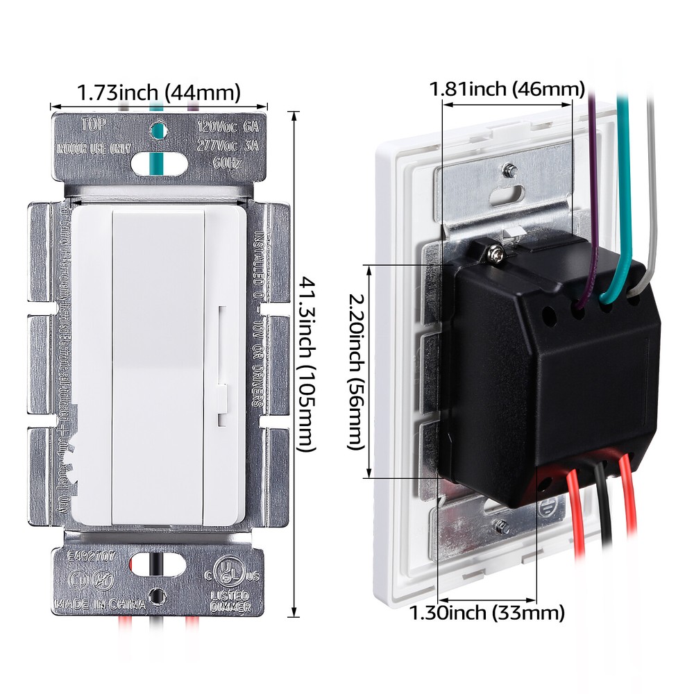 2-Pack Dimmer Switch for Led Lights, 0-10V Dimmable LED Panel Lights