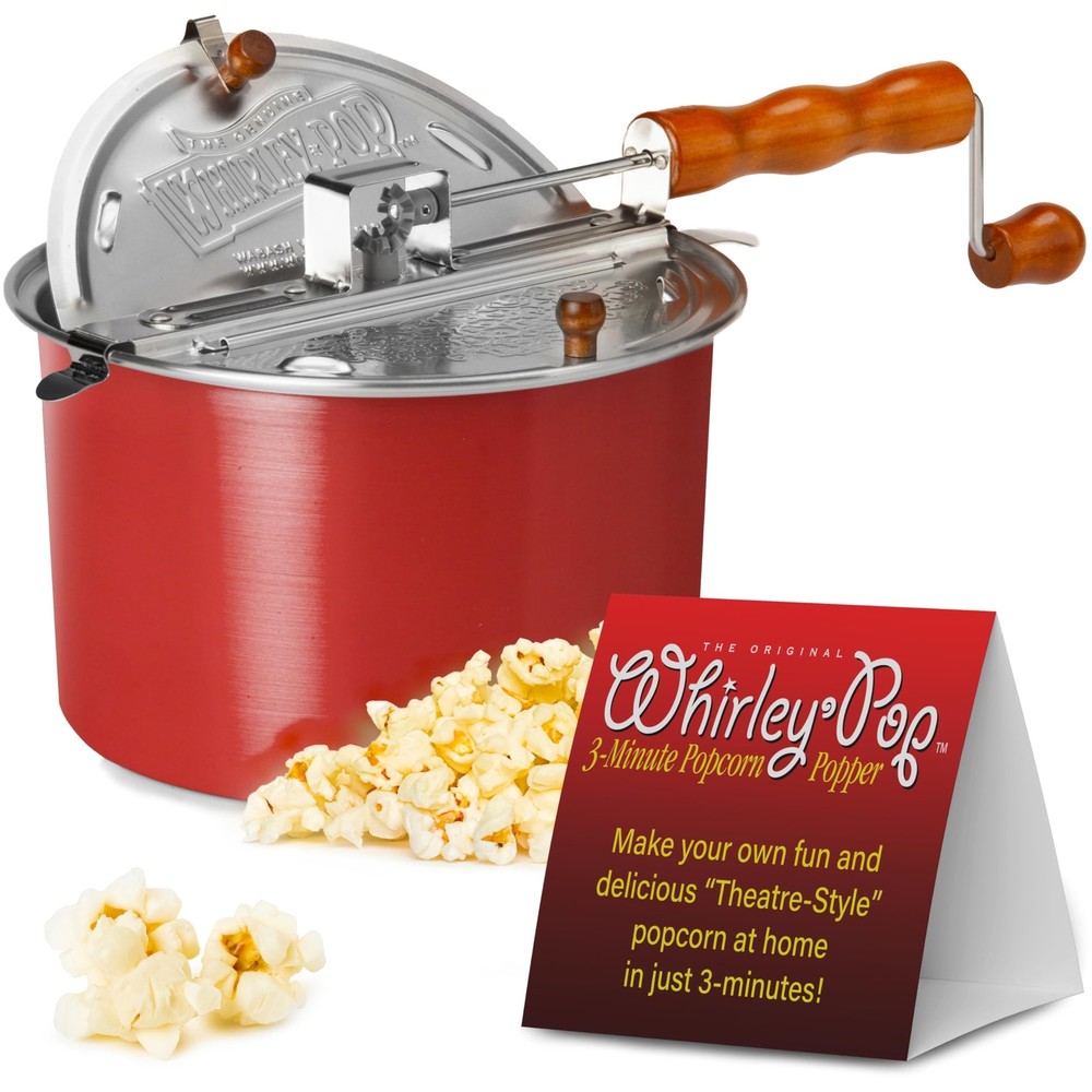 Original Whirley Pop Popcorn Maker - 6 Quart Culinary Popcorn Popper With One...
