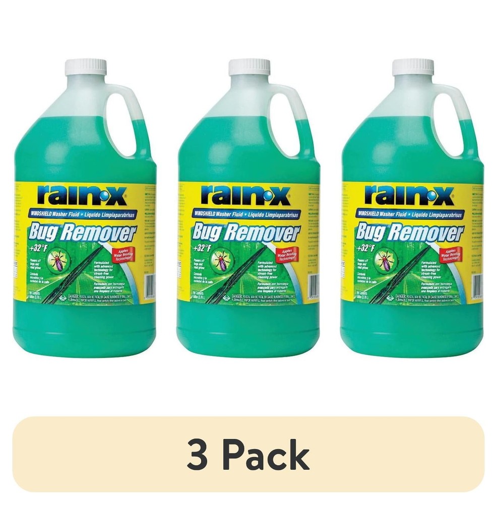 (3 pack) Rain-X Bug Remover Windshield Washer Fluid