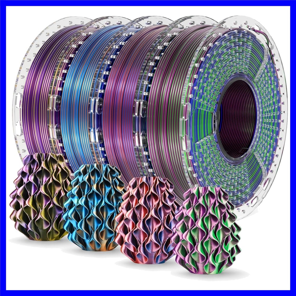 SUNLU Silk PLA+ Filament 1.75mm Multicolor , Silky Glossy PLA Plus 3D Printer...