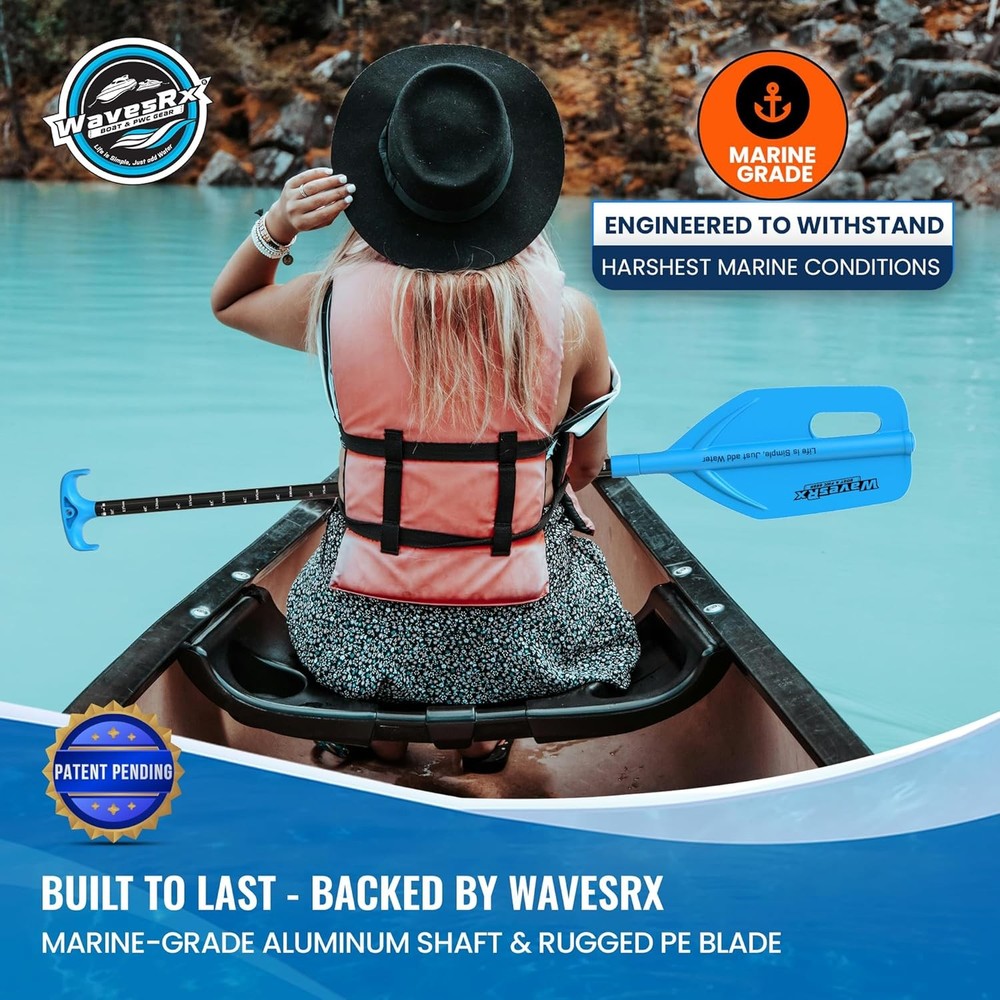Floating Emergency Paddle Collapsible Boat Oar with Dock Hook Depth Gauge