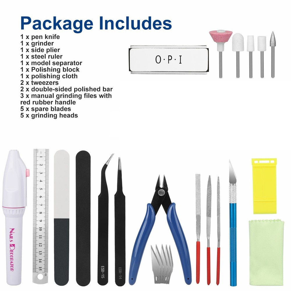 24pcs Basic Modeler Tool Set, Craft Car Model Assembling Building Kit for Gundam