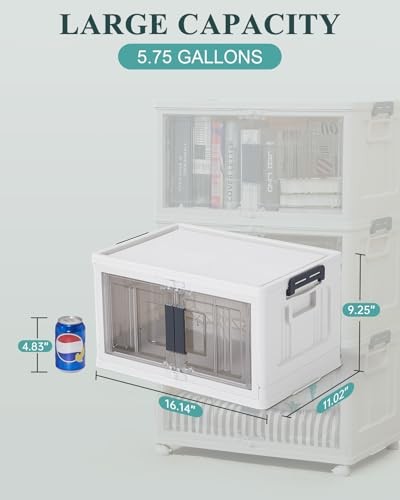 OlarHike Stackable Storage Bins with Lids - Folding Storage Box with 23QT 3Pack