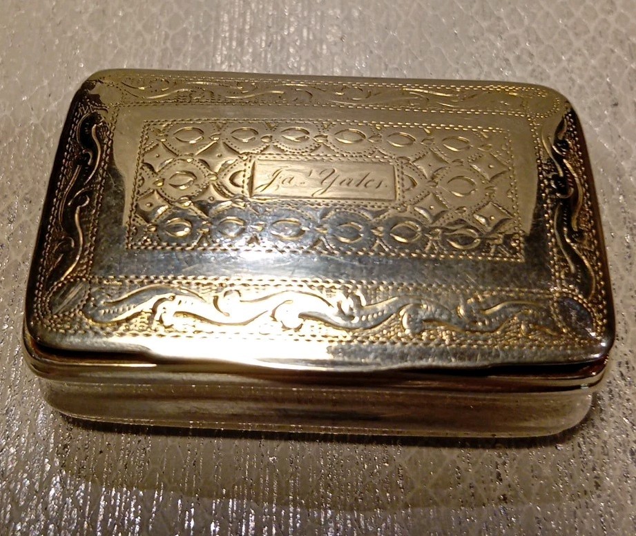 Solid Silver Snuff Box, Nathaniel Mills,18th Century George III. Full Hallmarks.