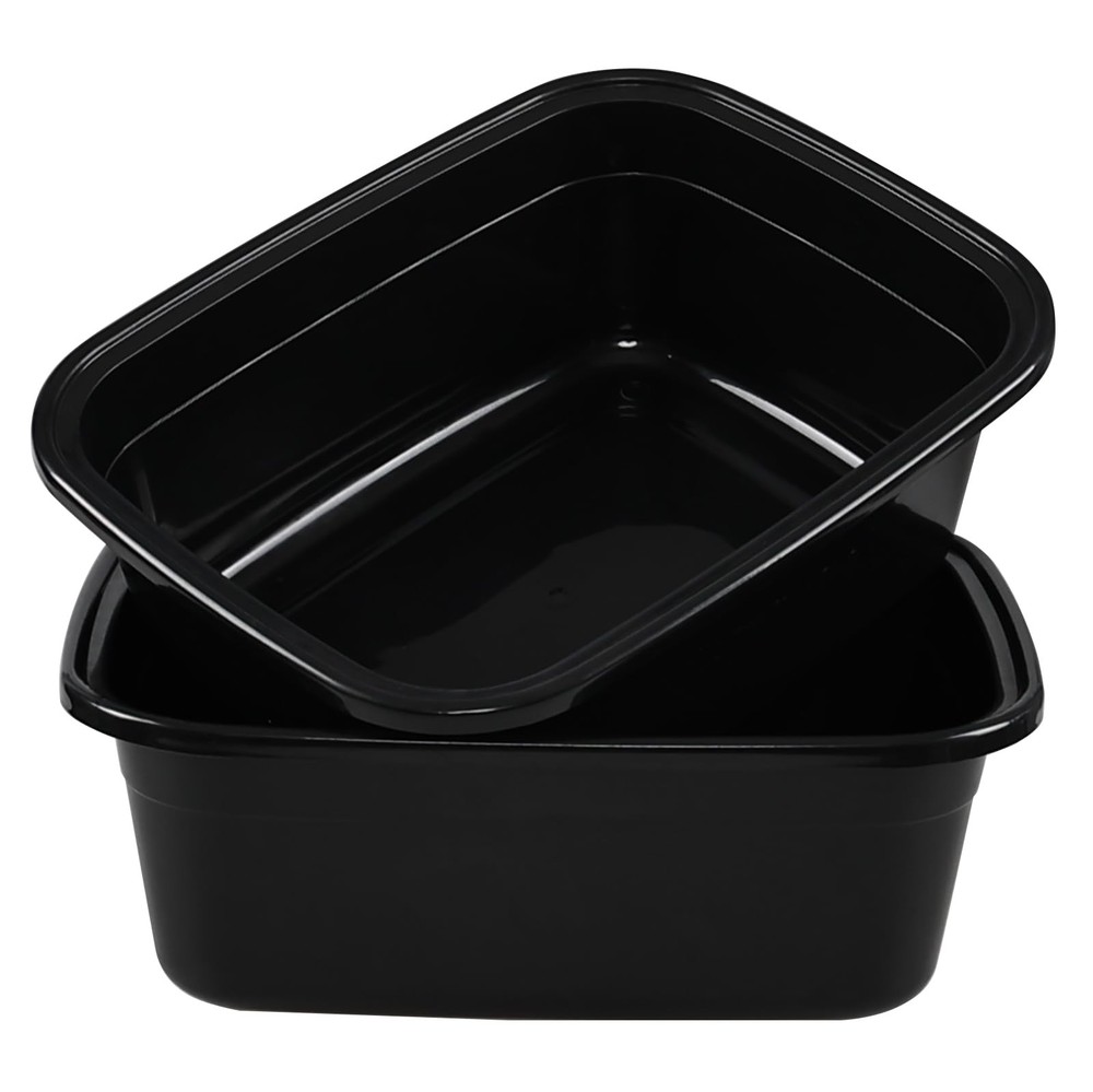 Saedy 2-Pack 18 Quart Plastic Kitchen Washing Basin, Rectangular Dishpan Wash...