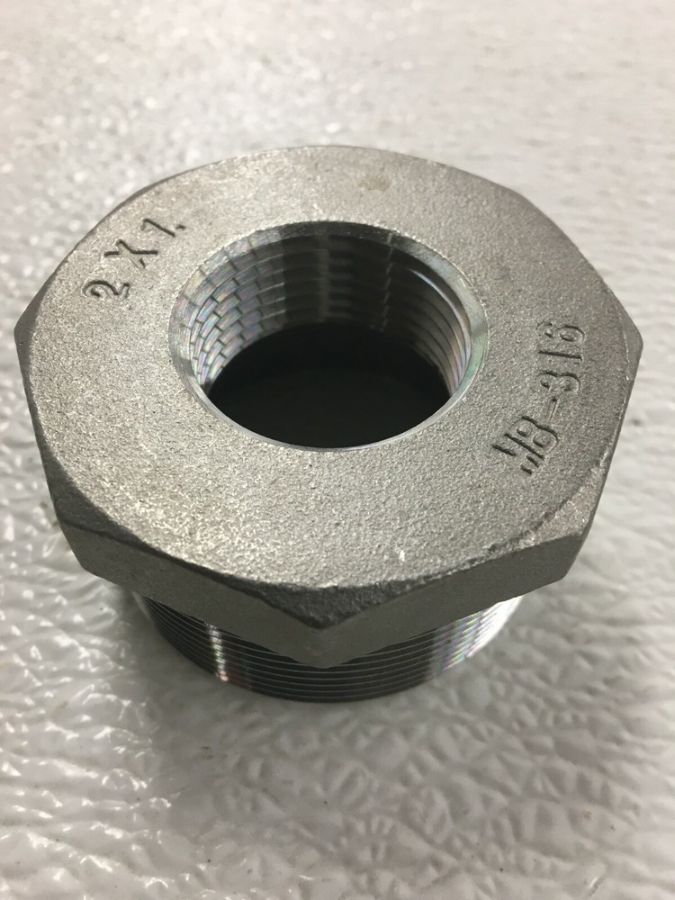 Hex Bushing 2" x 1" 150# Stainless Steel Threaded Pipe / Conduit Fitting