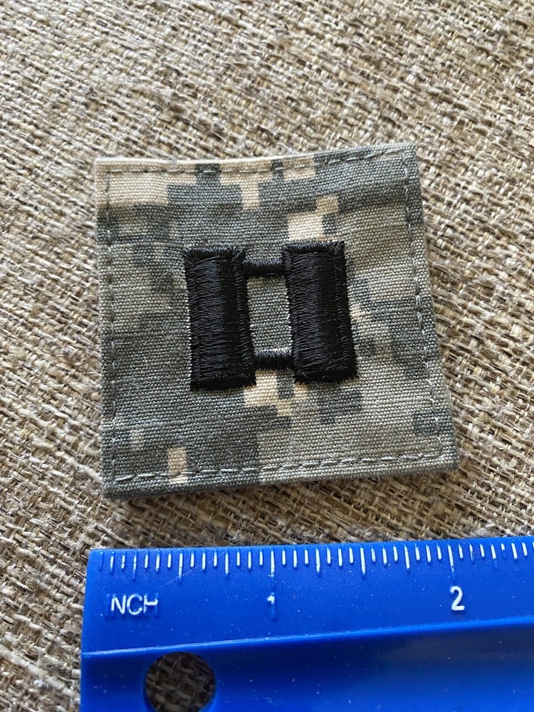 US Army Captain CPT O-3 Rank ACU Hook / Loop Pattern Military Patch INV6281