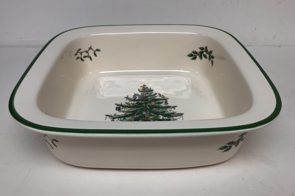 Spode Christmas Tree 10" Square Rim Baking Dish In Box