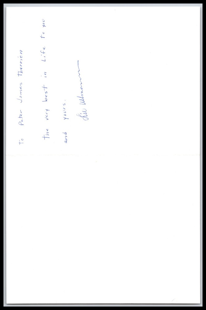 Liv Ullmann - Actress - 5x6  Note Card  - Signed | Autograph