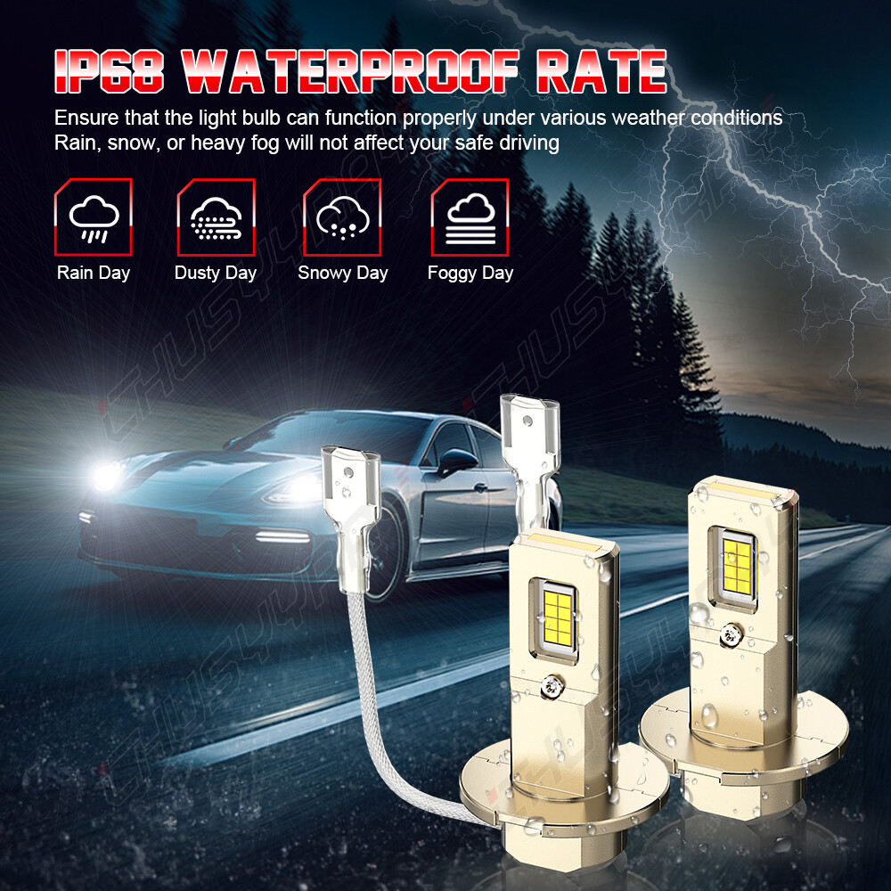 H3 LED Fog Light Bulb Conversion Kit Super Bright White DRL Lamp 6000K