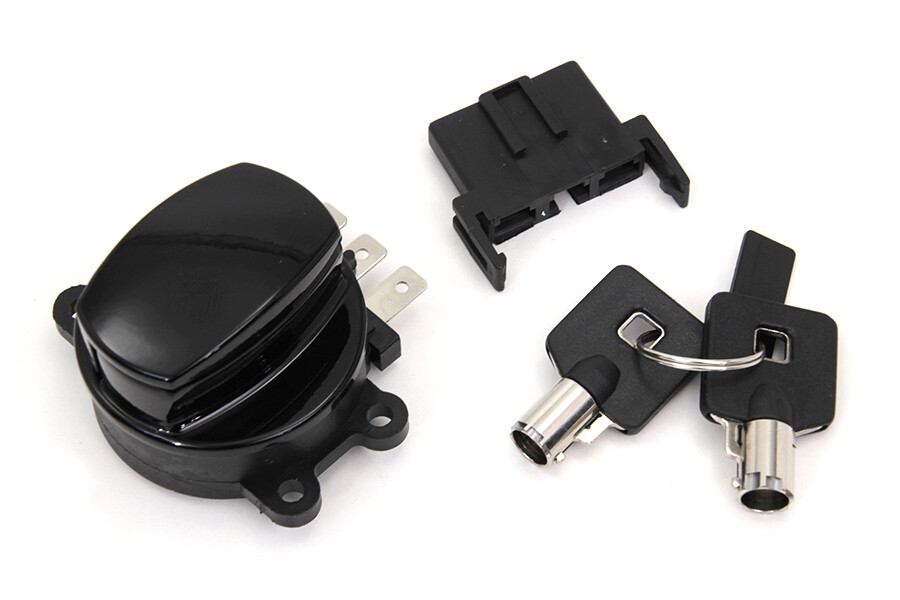 Gloss Black Ignition Switch For 1999-2013 Harley Dyna Softail Road King