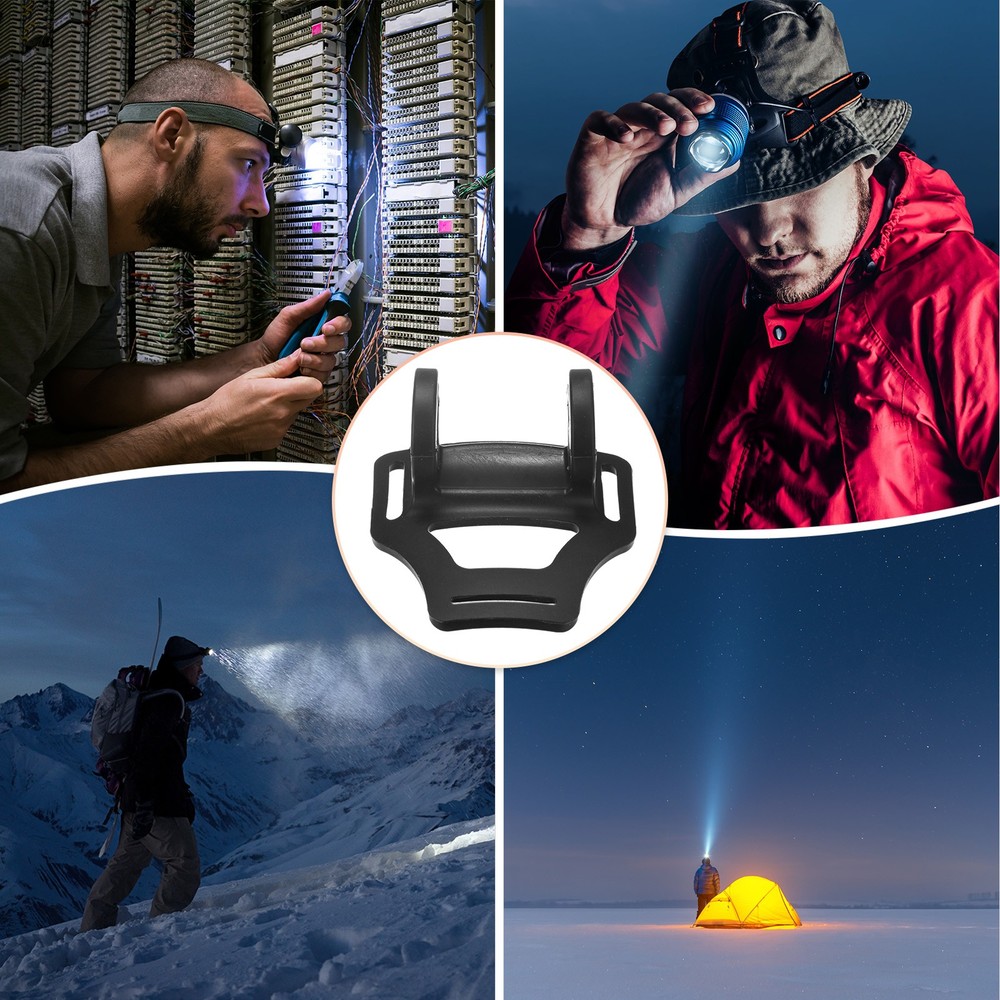 2-Pack Headlamp Flashlight Holder, 0.83"/21mm High Elastic Silicone Black