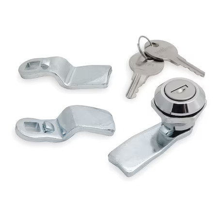 Cam Latch, Keyed, Chrome, Key Slot,  1Xpe9