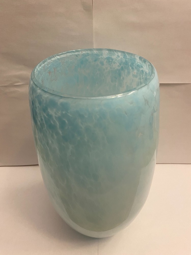Turquoise Oval Marble Glass Vase