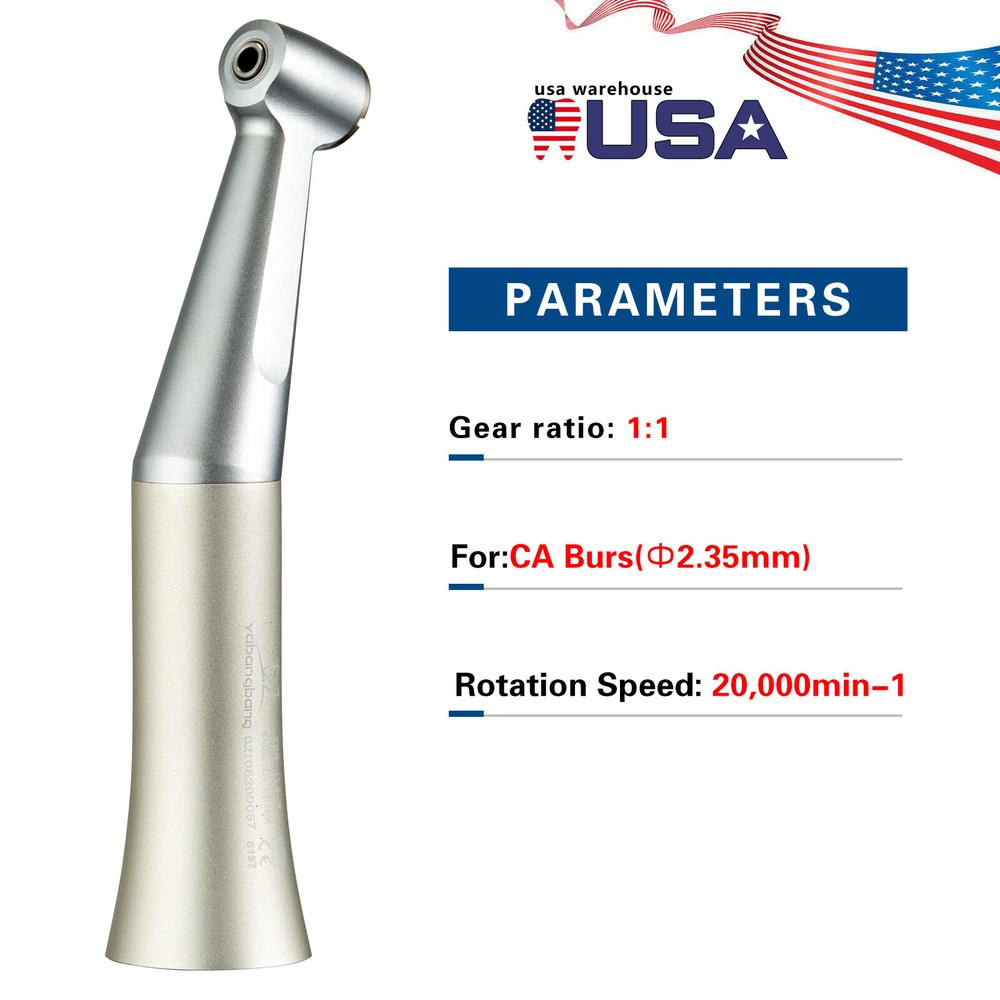 YABANG Dental Low Speed Push Button Type Contra Angle Handpiece 1:1 E-type FX23
