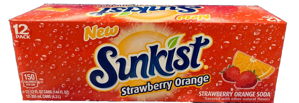 Sunkist Strawberry Orange Soda 12 pack