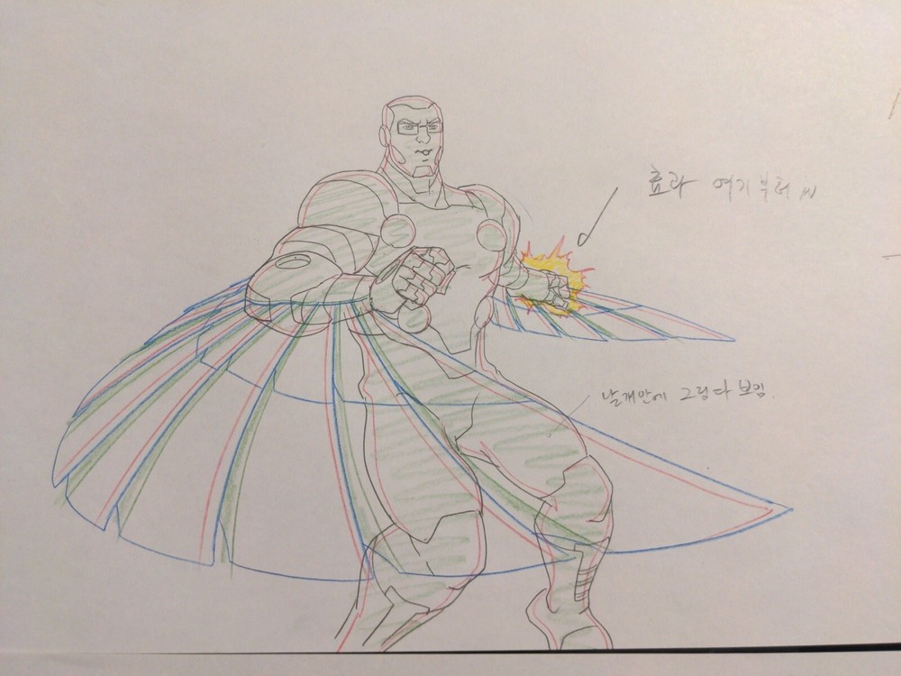 Marvel animation cels Production Art Marvel Comics AVENGERS ASSEMBLE FALCON AA2