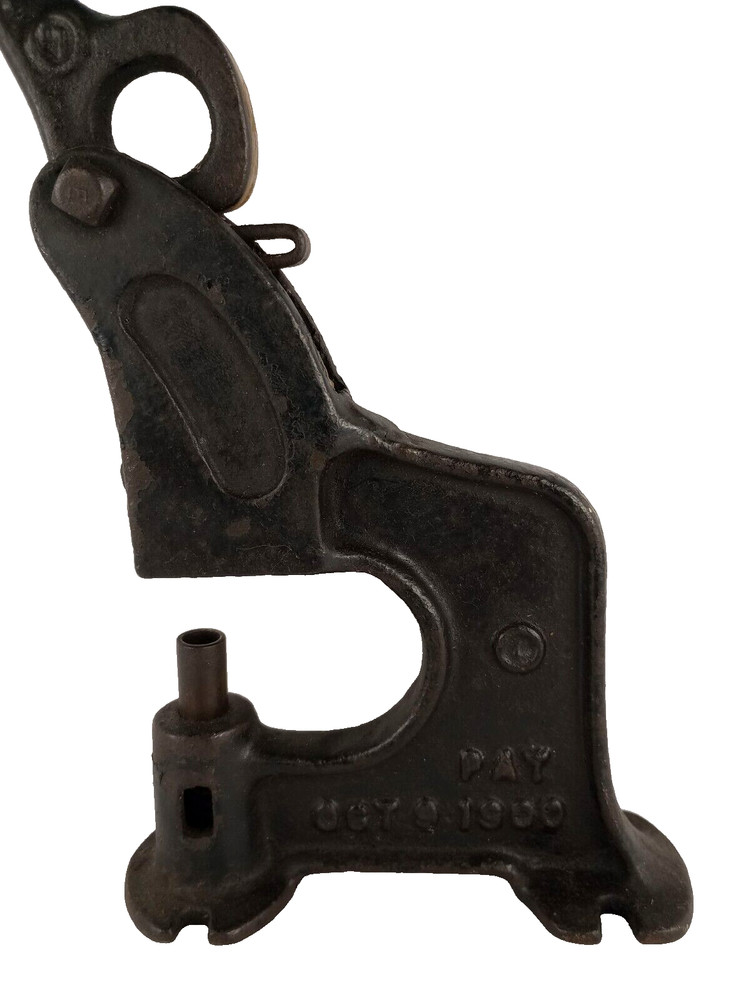 Antique REX CAST IRON #27 HAND PUNCH PRESS RIVET TOOL - 1900 Patent