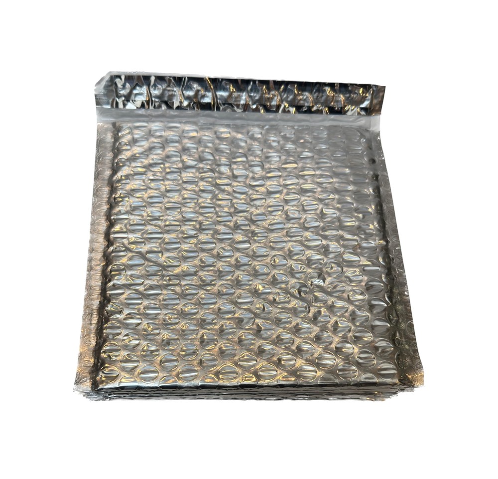 BlueProton Silver Metalized Poly Bubble Mailers, 6" x 6.5" (5 Silver Mailers)