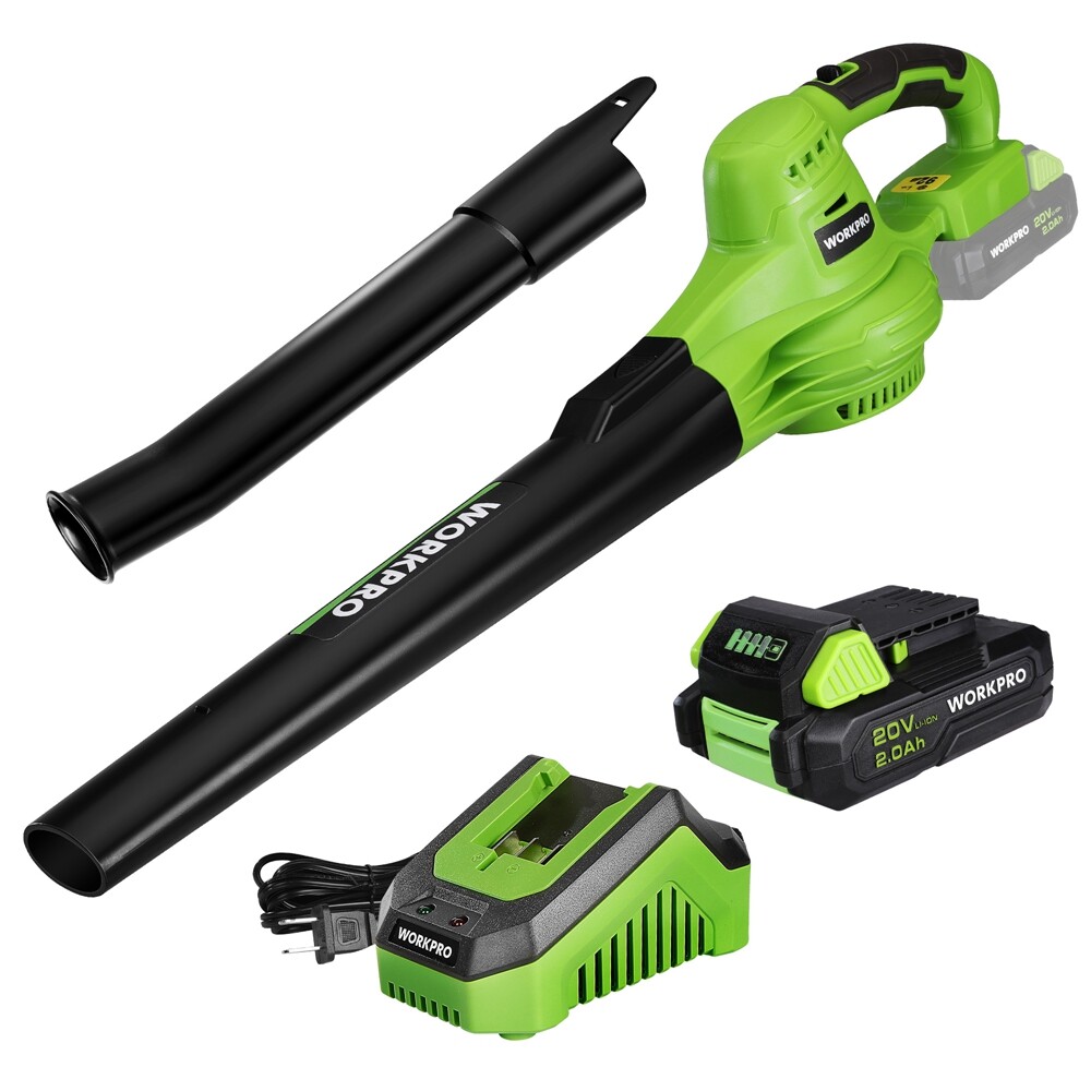 WORKPRO Cordless Leaf Blower, 20V Battery Powered 2-Speed Control Lightweight