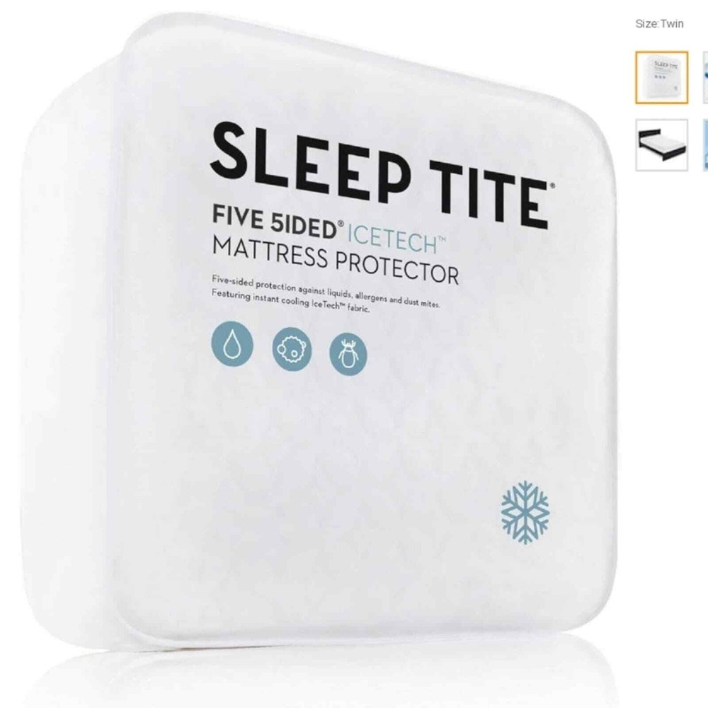 Sleep Tite Five 5ided IceTech Mattress Protector- Waterproof- Twin Size