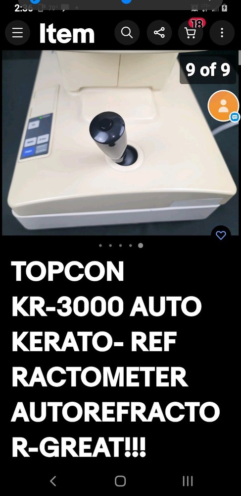 TOPCON KR-3000 AUTO KERATO- REFRACTOMETER AUTOREFRACTOR-GREAT!!!