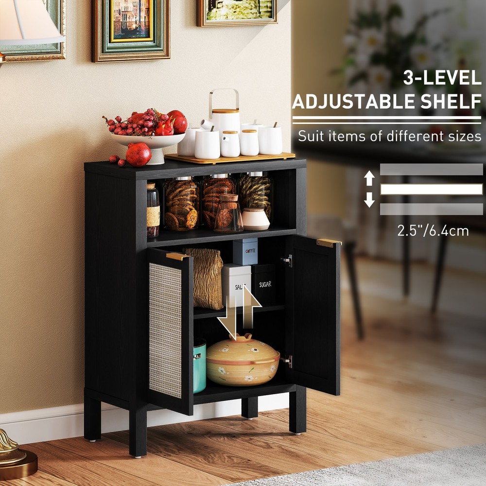 Sideboard Adjustable 3 Level Shelf Setup To Fit Your Storage Needs