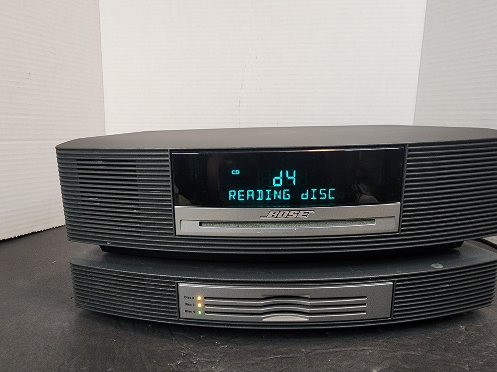 Bose Wave Music System w Multi CD Changer w/4 Disc Tested Working + Extra Remote