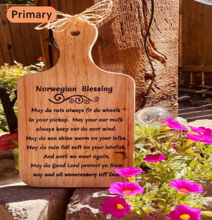Norwegian Blessing Laser Engraved Board
