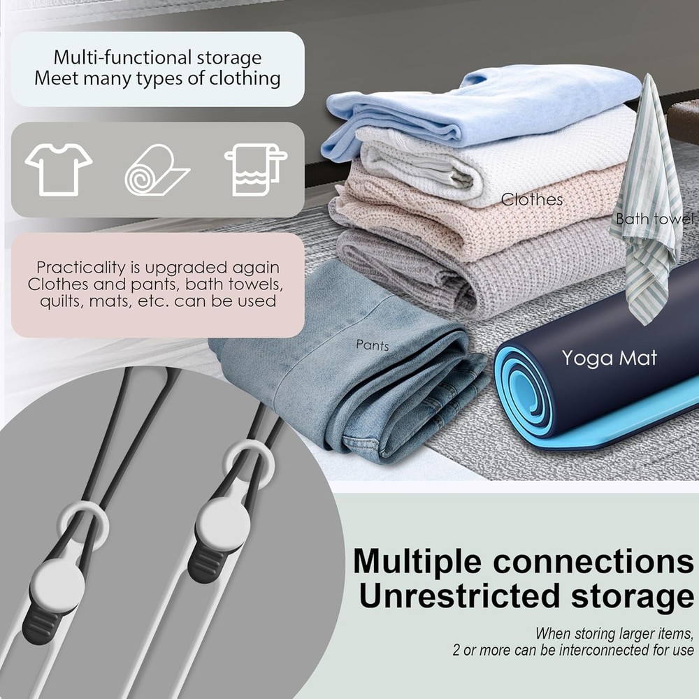 Silicone Cable Ties Reusable 16pcs Black White Organizer