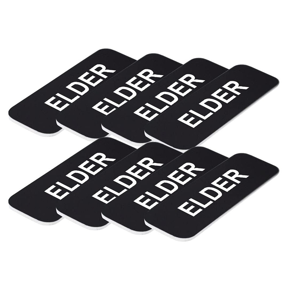 Elder 1 x 3 Name Tag Black 10 Pack