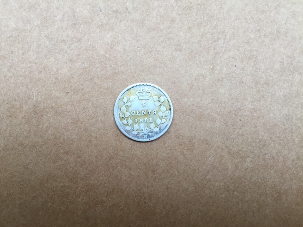 1881 canada 5 cent silver coin nickel