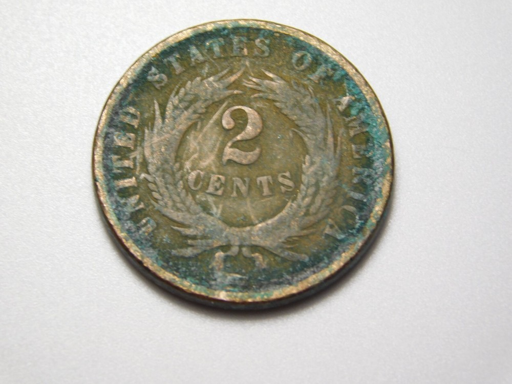 VINTAGE US COINS  1870 2 CENTS PIECE  COIN