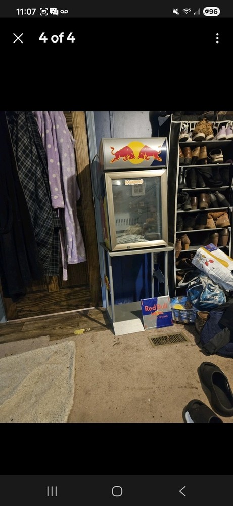 Used Red Bull Display Refrigerator Stand for Mini Fridge Countertop Cooler