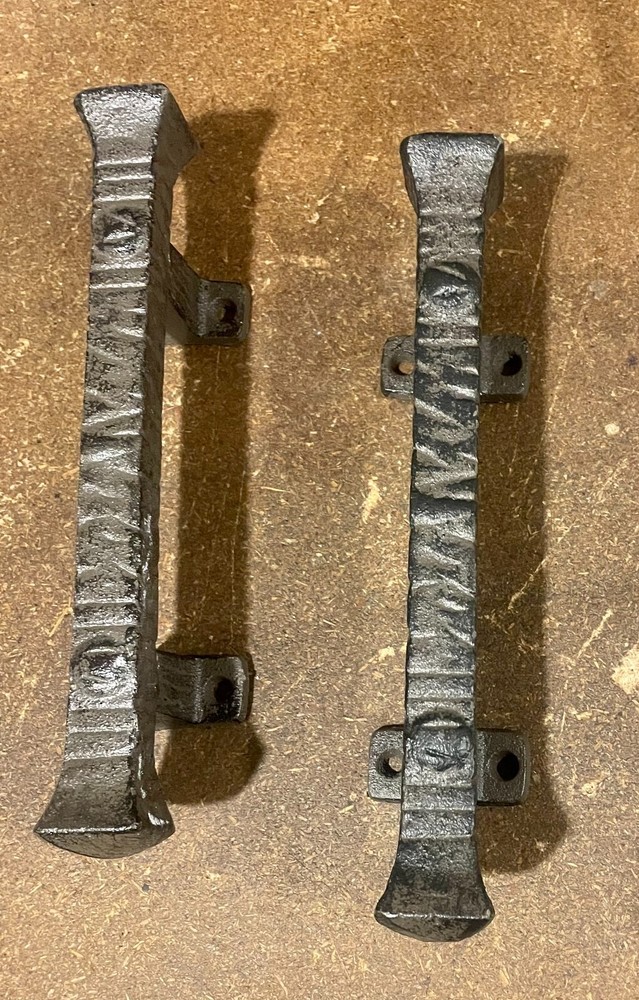 TWO 9.3" Cast Iron Foundry Style RUSTIC Barn Handle Gate Pull Shed Door Handles