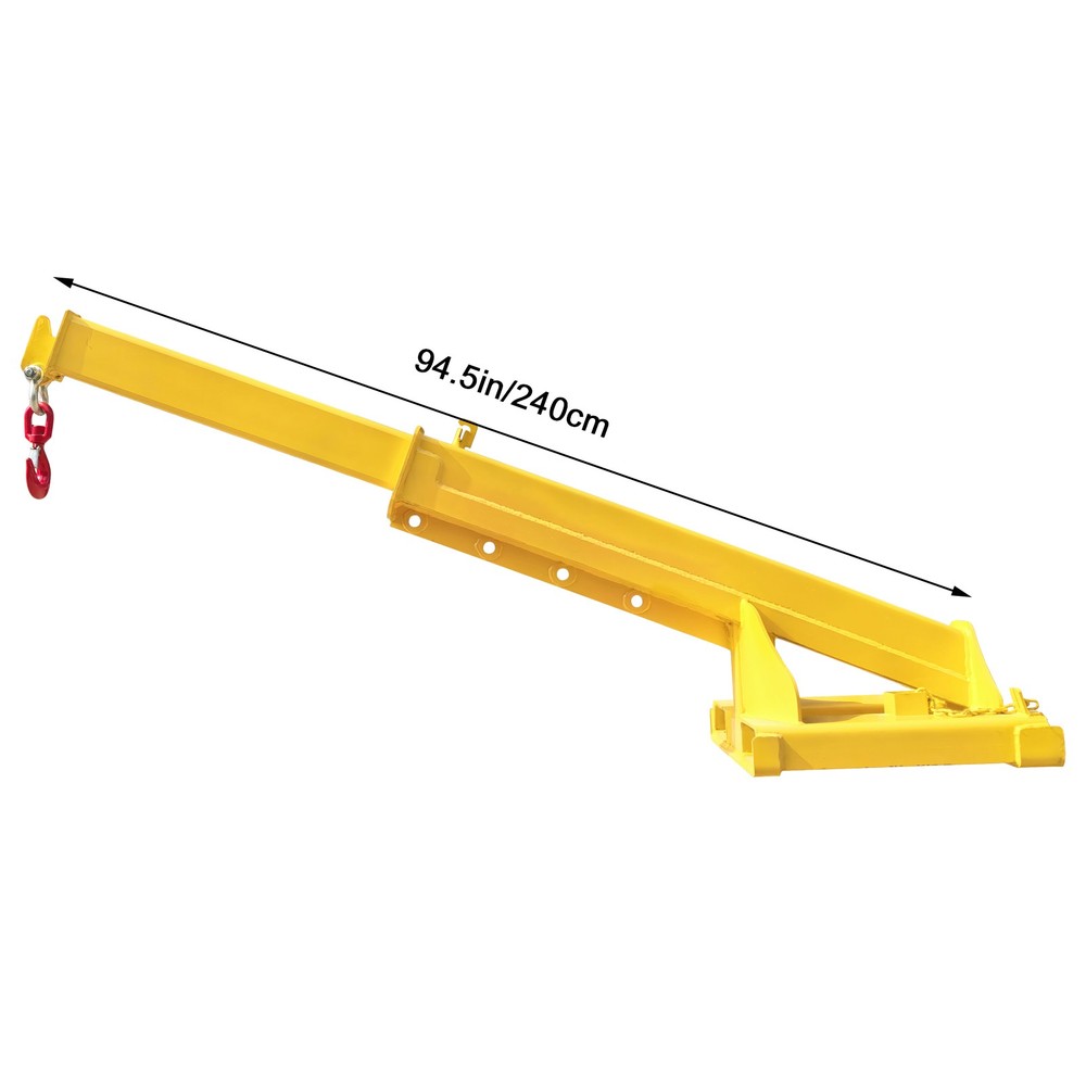 4T Adjustable Mobile Forklift Lifting Boom Telescopic Crane Lifting Attachment