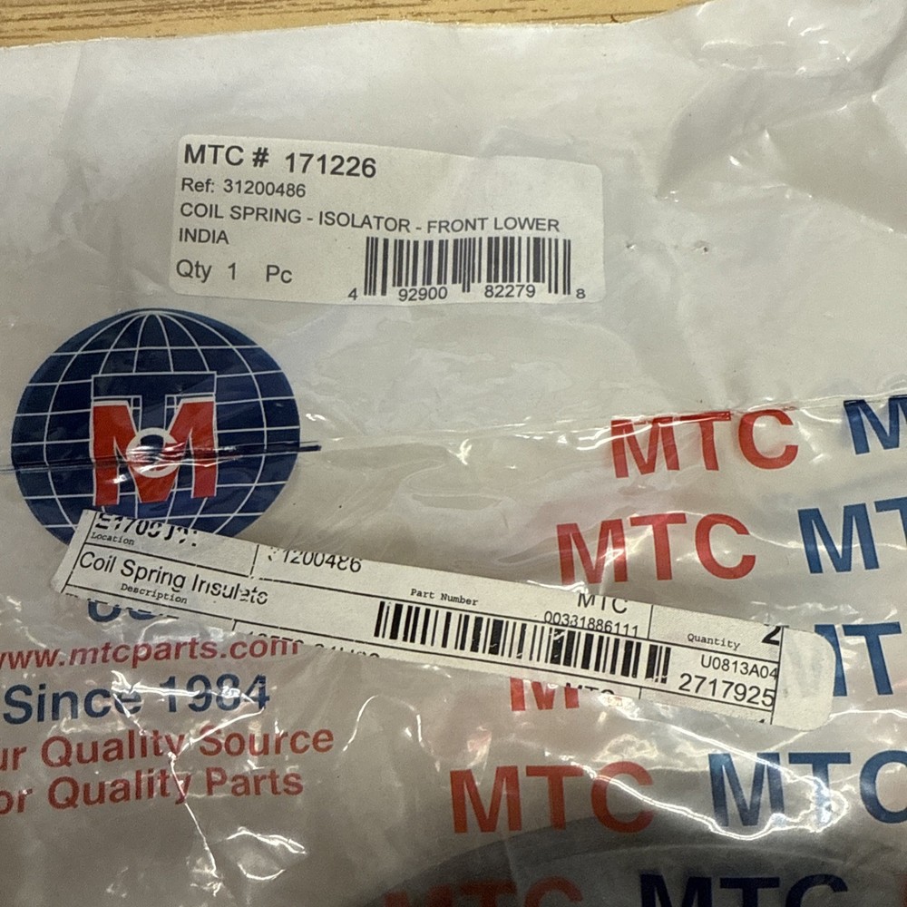 Coil Spring Insulator Front Lower MTC 171226